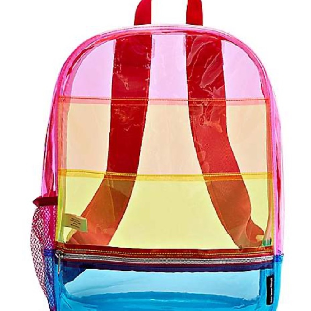 HP! Transparent Vinyl Rainbow Clear Stadium Backpack - Multicolor